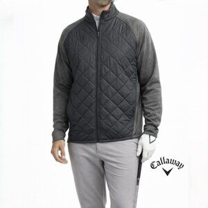 Callaway Mens Golf Jacket Size XXLT Gray Full Front Zip Pockets  Quilted Comfort